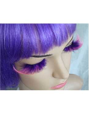 eyelashes purple and pink feathery